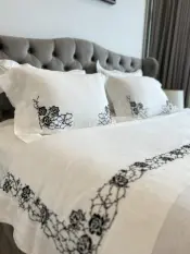 Hand-Embroidered Bedding Set