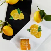 Embroidered Tea Towel lemons, Vista Portuguese