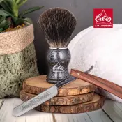 ERBE Saf Kirli Kıl Tıraş Fırçası Karbon Görünüm Boyut M