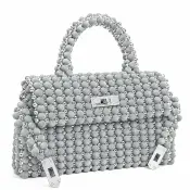 Velis Diamond Handmade Velvet Bead Handbag