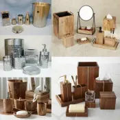 Metal and Wood Bath Accessories