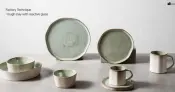 Rough Clay Reactive Glaze Stoneware Dinnerware Sets