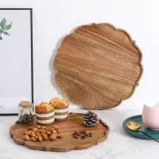 Khay gỗ xoài, bát và đĩa phục vụ