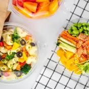Ciotole per insalata da esposizione in PET con prova di manomissione