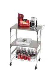 3-Shelf Stainless Steel Rolling Food Cart