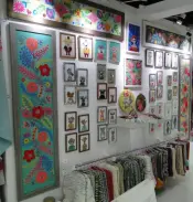 Embroidered Wall Art with Wooden Frames