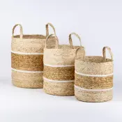 Cozy Nest Handwoven Natural Fiber Storage Basket Set