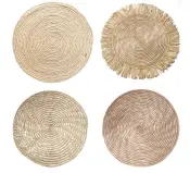 Hand-Woven Placemats in Jute Mela and Palm Fiber