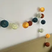 핸드워븐 볼 LED 스트링 조명