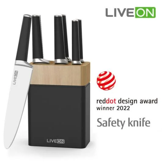 LIVEON 6-Piece Wooden Block Knife Set