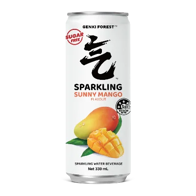 Genki Forest Sparkling Water Beverage - Sunny Mango Flavour 330ml