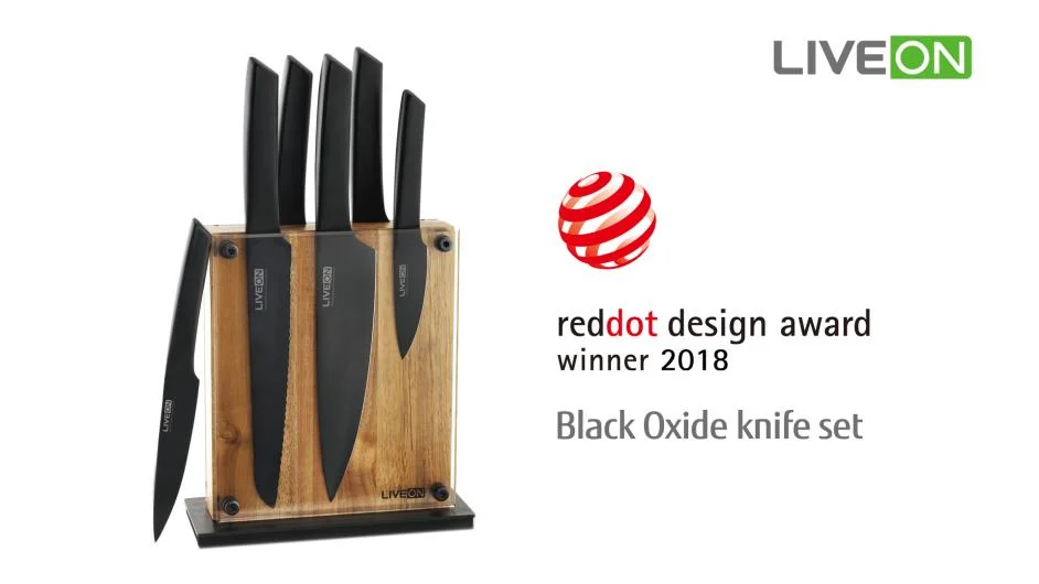 LIVEON 6-Piece Magnetic Wooden Block Knife Set