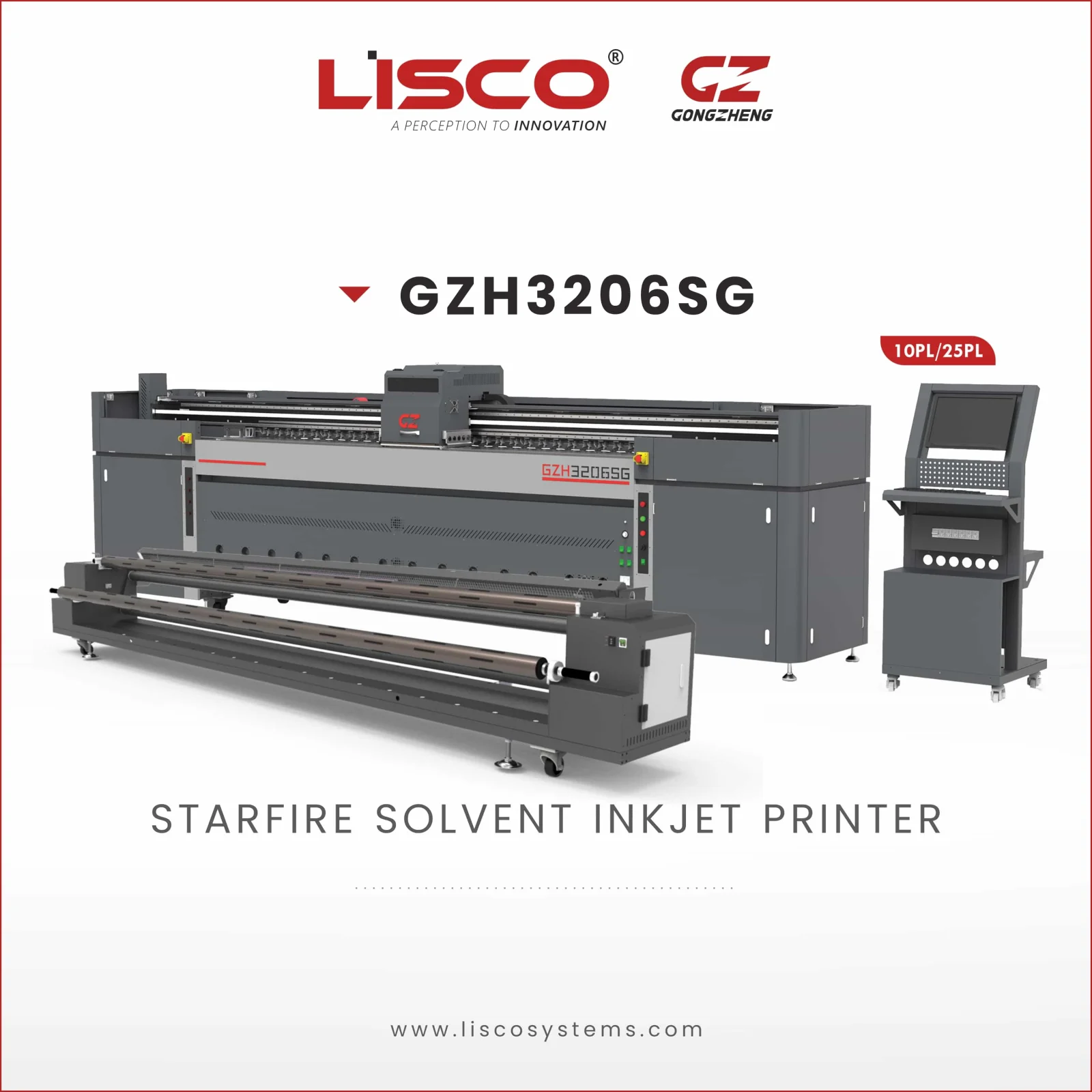 GZM3204SG Plus Starfire Solvent Inkjet Printer