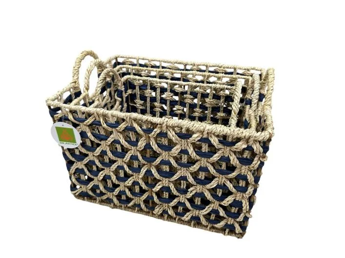 DS-KBGL8334/3 Water Hyacinth Paper Palm Leaf Baskets