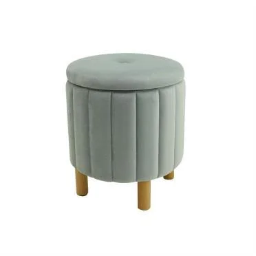 Storage Stool with Wood Legs