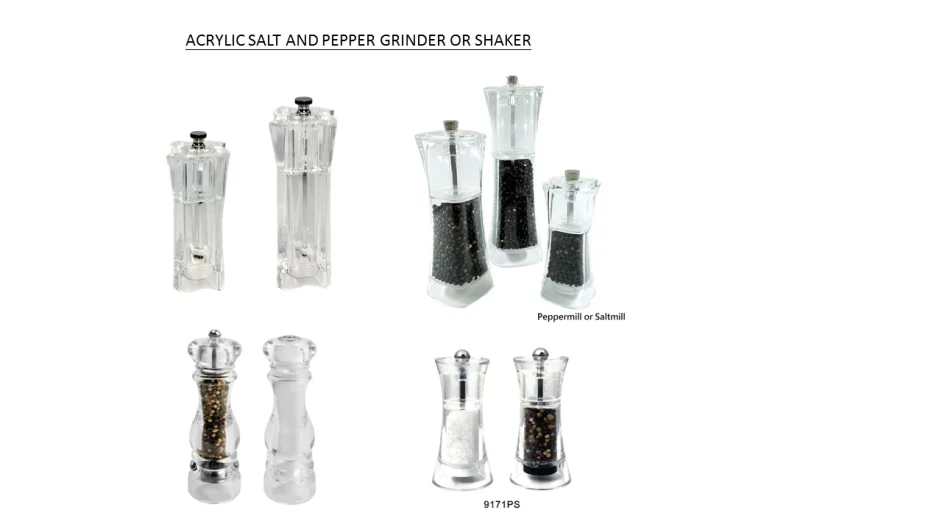 Acrylic Salt and Pepper Grinder and Shaker