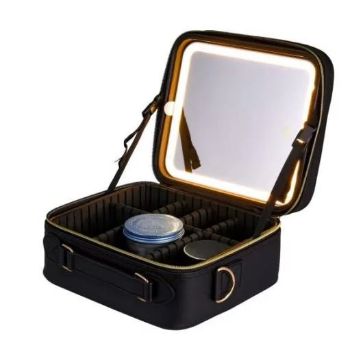 Makeup Bag with Light Up Mirror