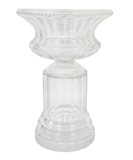Clear Hand Cut Moser Bowl on Stand