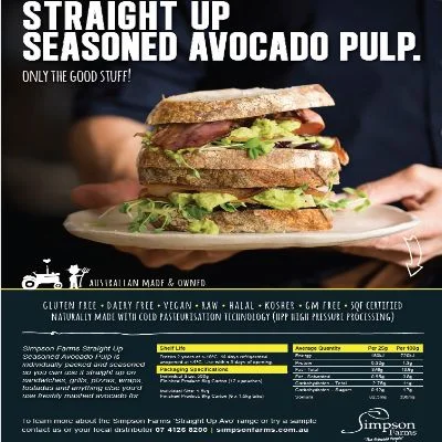 Australian Seasoned Avocado Pulp