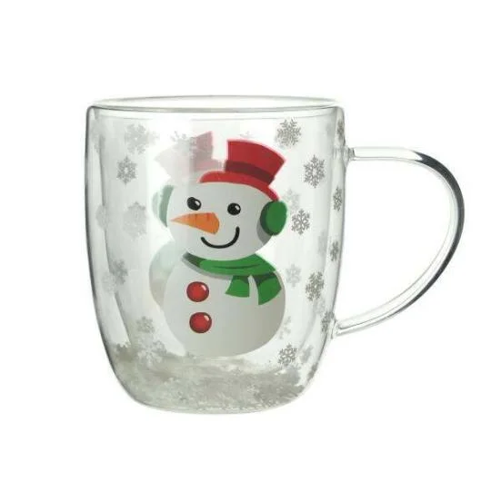 380ML Double Wall Glass Christmas Series
