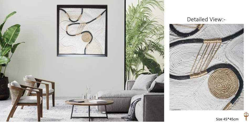 Artisanal Wall Decoration with Wood Frames