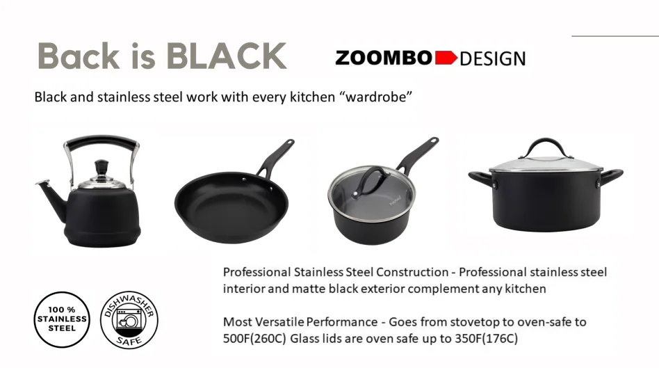 Stainless Steel Cookware - BLACK
