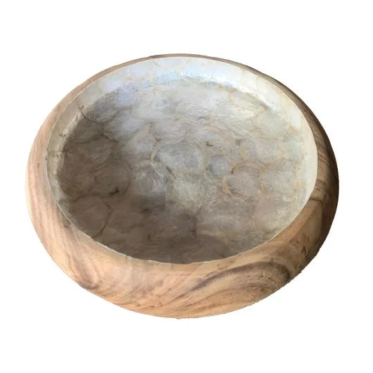 Teak Bowl with Capiz