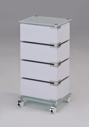 4-Tier Rotating Wooden Drawer Trolley