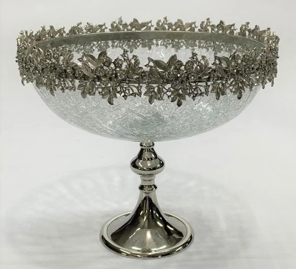 Jeweled Crackle Bowl on Base