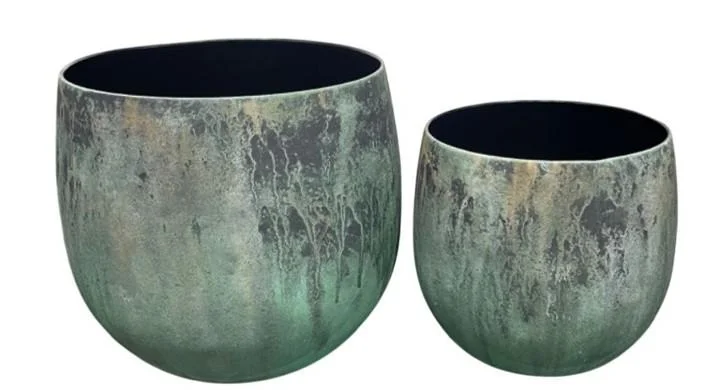Antike Stil Eisen-Pflanzschale mit Patina-Finish
