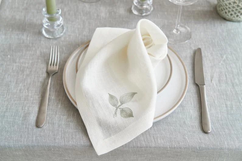 Embroidered Hemp Napkin