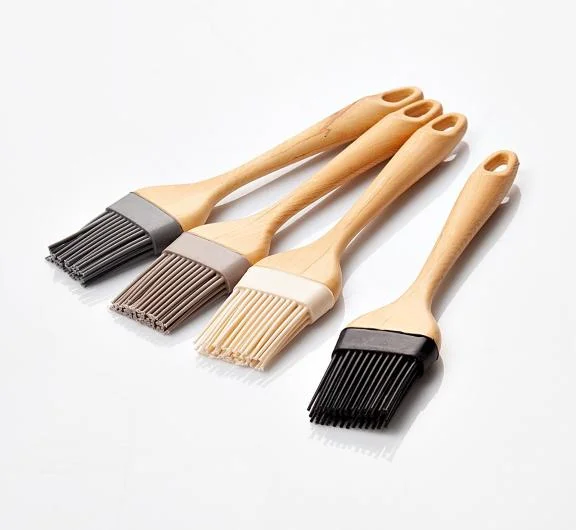 Escova de Silicone com Cabo de Plástico com Aparência de Madeira