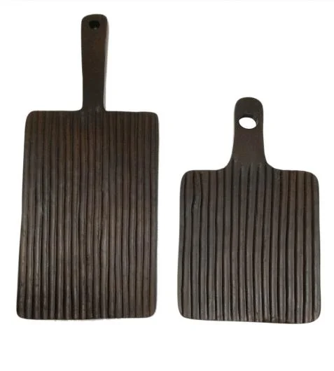 Mango Wood Fluted Boards Set of 2