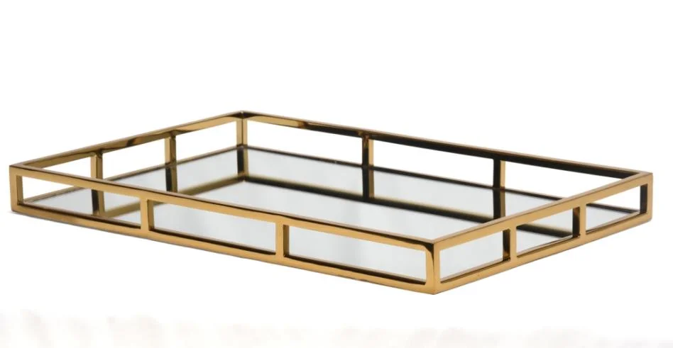 Gold Plated Mirror Tray