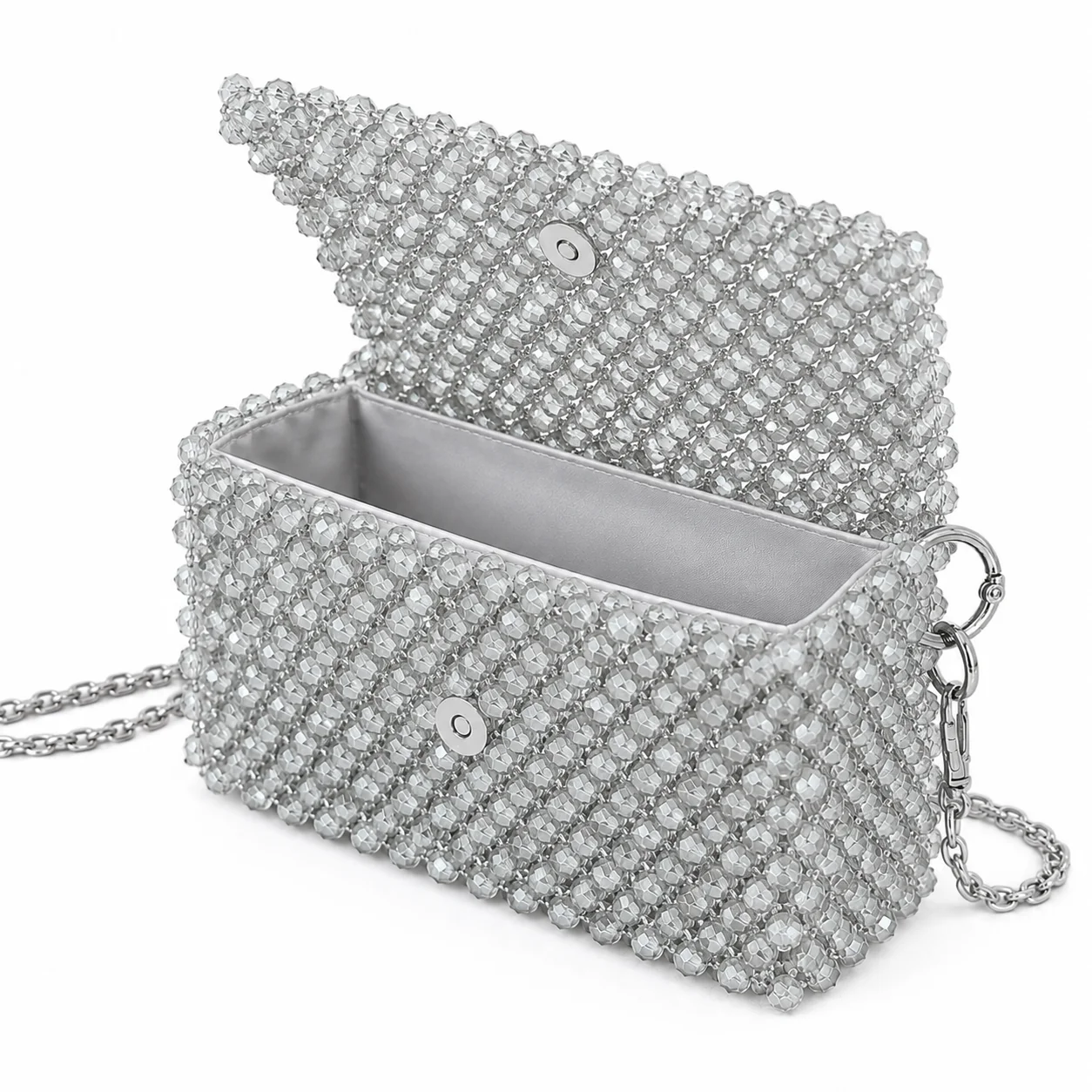 Glace Silvera Handmade Crystal Shoulder Bag