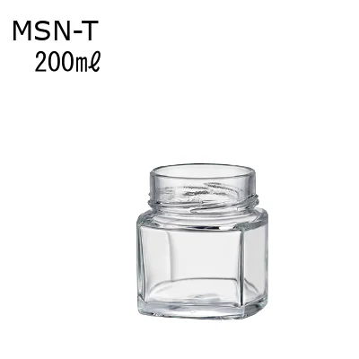 Pote de vidro quadrado MSN-T para geleia e mel