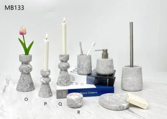 100 Percent Natural Marble Candle and Bathroom Accessories
