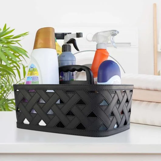 DecoBella Leather Textured Basket Line