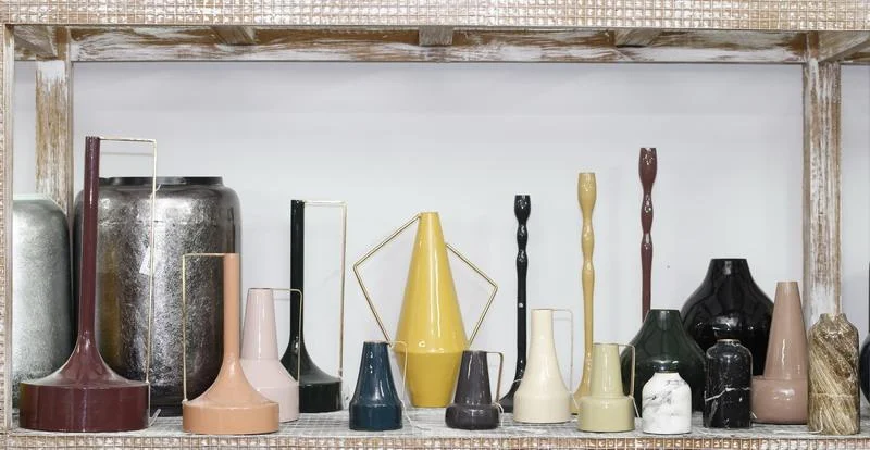 GMB Collection of Candle Sticks and Flower Vase
