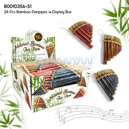 24 Cái Sáo Bambo với Hộp Trưng Bày