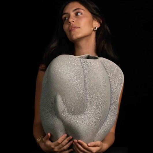 The Embrace Volcanic Grey Ceramic Piece