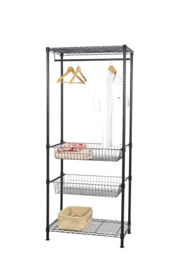 Meta Wire Clothing Rack with Basket