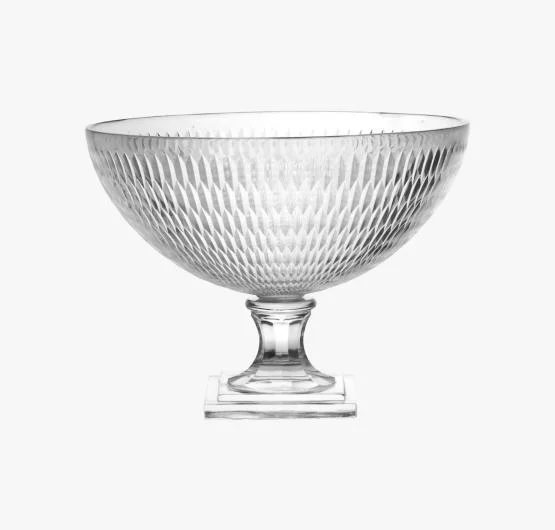 Clear Rice Cut Crystal Bowl