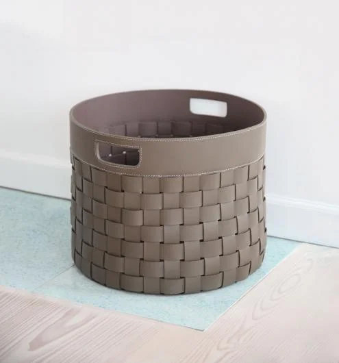 Recycled Leather Braided Baskets
