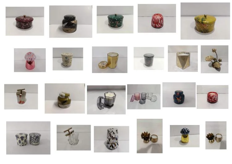 Glass Iron and Wax Candle Jars