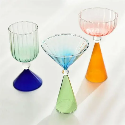 Colorful Borosilicate Champagne Martini Goblet