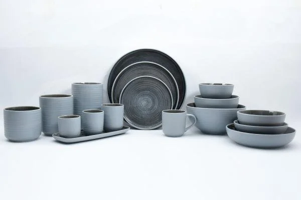 Grey Reactive Glaze Dinnerware Set