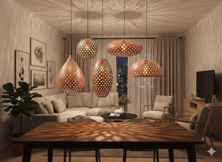 Metal Bamboo Hanging Lamp