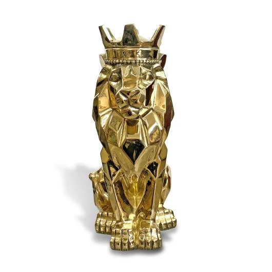 Lion King Brushed Brass Sculpture