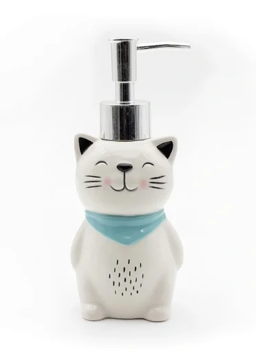 Pompa per Lozione in Ceramica a Forma di Gatto